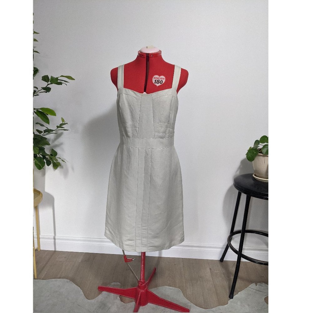 Mexx - Beige summer linen crossed back dress